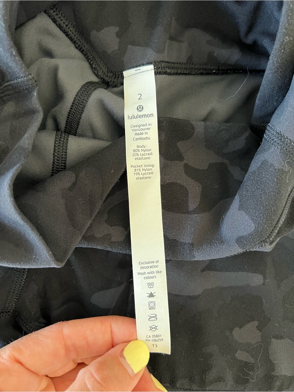lululemon athletica Black Camouflage Leggings